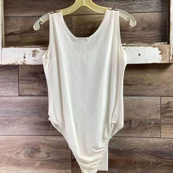 SAM Fashion White 2 Pc Lace Overlay Body Suit,Size Med,White,Lace Heart Overlay - Picture 9 of 11